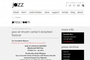 JAZZ AT LINCOLN CENTER’S BRAZILIAN FESTIVAL